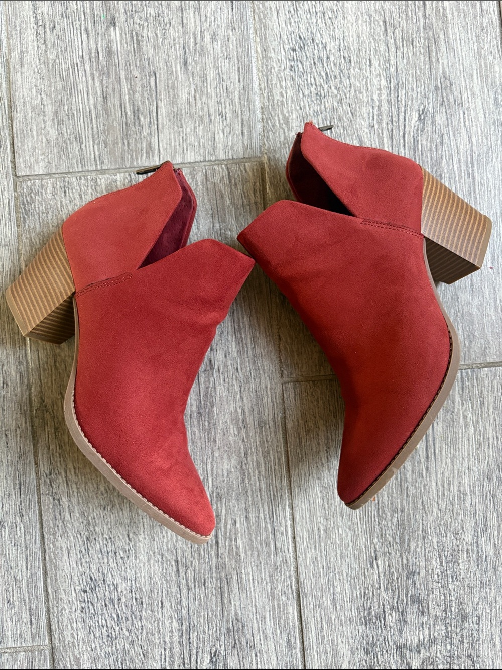 Sun + Stone Suede Pointed Ankle Booties